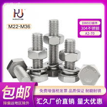��������������˿304�������˨DIN933ƽ��ĸ���M22-M36mm