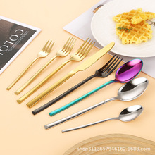 跨境亚马逊不锈钢餐具骑士刀叉勺家用勺子餐厅酒店西餐餐具套装