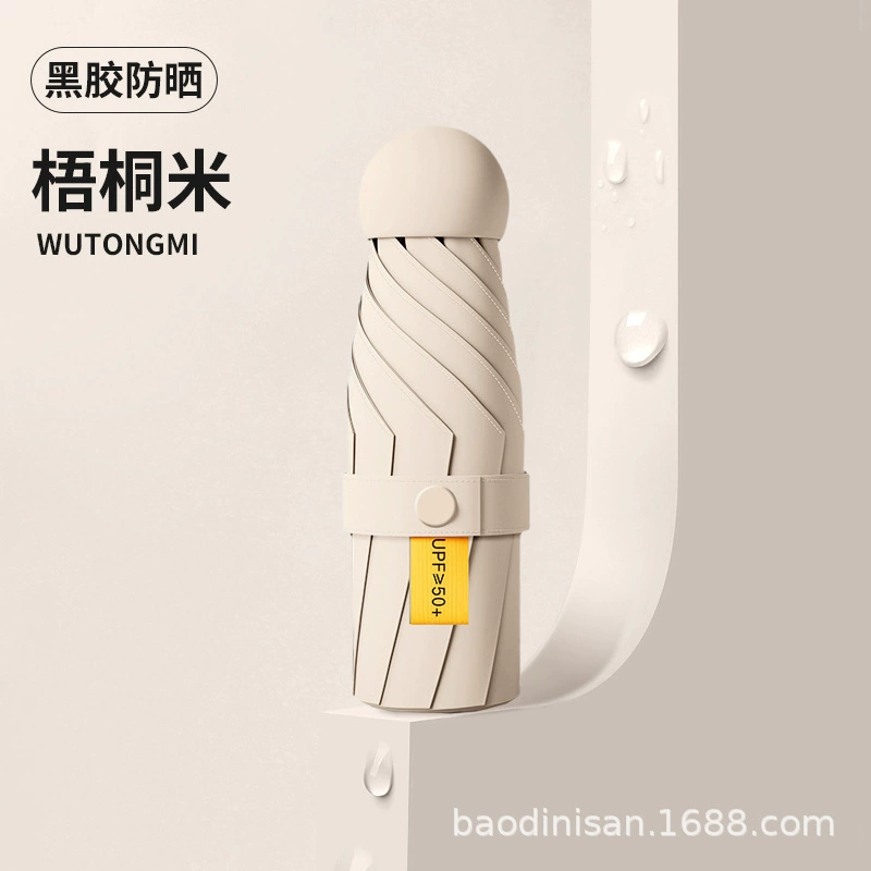 Umbrella, small capsule solar-powered, sun protection, UF-protection