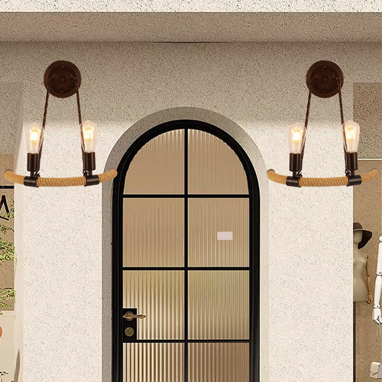 American lino lámpara de pared loft retro industrial estilo creativo restaurante rural bar pasillo lámpara de pared