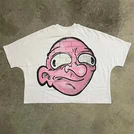 男式T恤Blutosatire billdog纯棉超大图个性化的打印长款圆领短袖