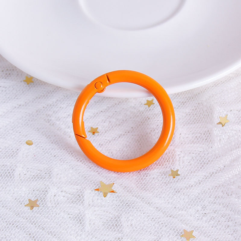 DIY ジュエリーアクセサリー 25 ミリメートル金属塗装カラースプリングバックル 34 ミリメートルスナップリングオープンリングラウンドキーホルダー|undefined