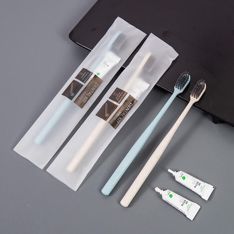 【整箱划算】酒店一次性牙刷批發秸稈軟毛牙刷牙膏民宿賓館用品