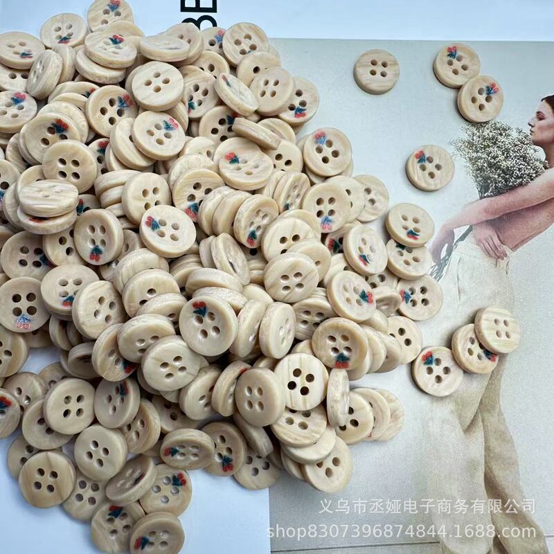韩系奶油色纽扣盲盒混装ins风手账本装饰DIY娃衣配件串珠饰品纽扣|undefined