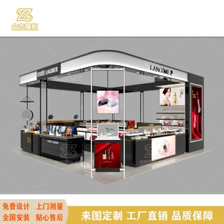 化妆品专卖店展示柜定制彩妆护肤中岛柜美容产品货架商场中庭桁架