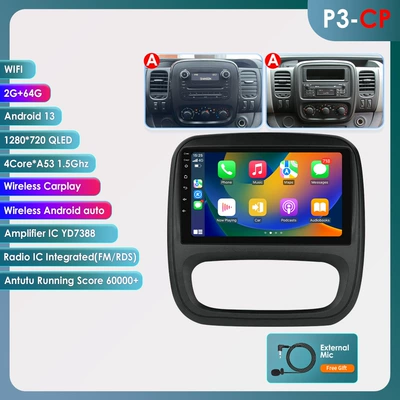9 inch for 14-21 DVD Navigation - wifi-version-quad-core-2-64g-with-carplay-9inch-suitable-for-14-21-traficopel-vivaro-medium-and-low-configuration