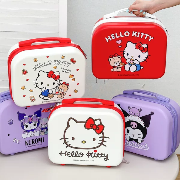 Genuine Sanrio Travel Portable Makeup Case Suitcase Small Mini Hello Kitty Storage Box Jewelry Box Gift Box