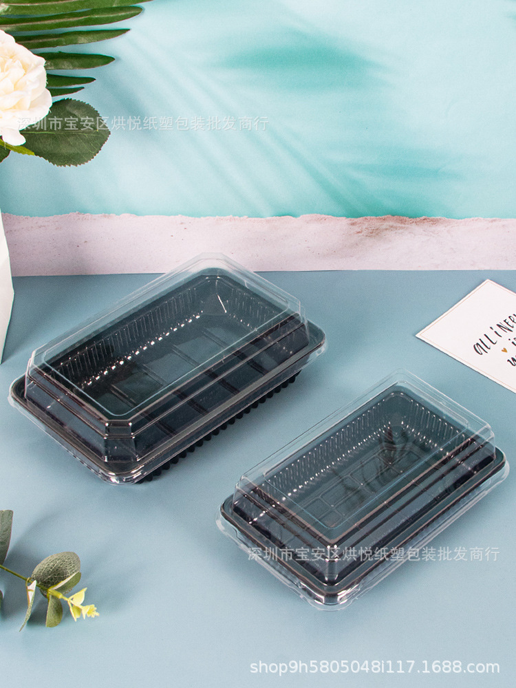 手撕包面包包装盒长方形西点蛋糕盒甜甜圈打包盒烘焙透明点心盒子