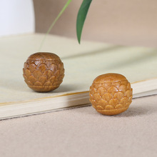 檀木国风龙鳞回纹珠子diy手工编织文玩佛珠念珠配饰手机项链挂件