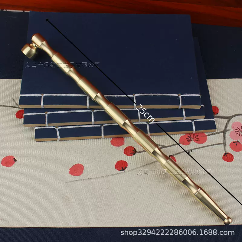 黄铜烟斗短款烟嘴便携老式铜烟杆带过滤芯旱烟两用多功能黄铜烟斗