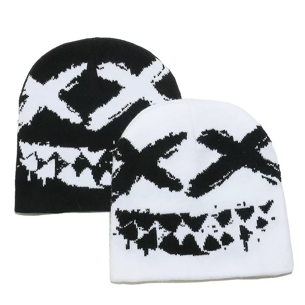 Beanie New Style Cold 2025 Pullover Retro Personality Cross-Border Street Hip-Hop Brimless Grimace Autumn Winter Knitted Hat for Men