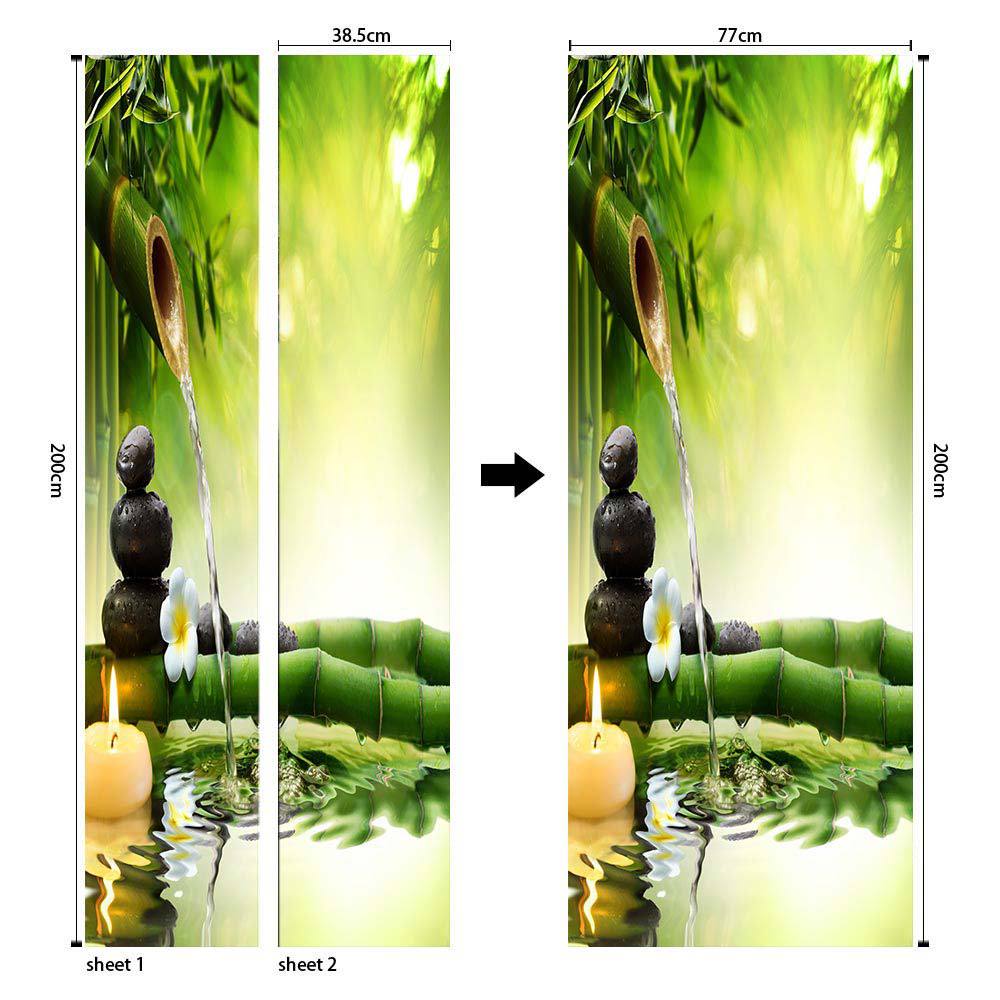 Pegatinas para puertas 3D respetuosas con el medio ambiente, autoadhesivos, fabricantes de origen al por mayor, patrones populares transfronterizos de alta definición, adhesivos para puertas impermeables, a prueba de aceite y antiincrustantes