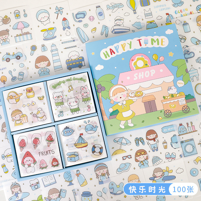 Venta de pérdida de liquidación pegatinas de cuenta de mano de estudiantes de primaria y secundaria pegatinas de bolsa pegatinas de marcado decoraciones de papelería en caja al por mayor