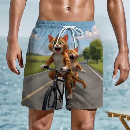 3D Printed Men's Beach Shorts Quick-Dry 2026 Summer Swim Trunks Funny Animal Graphic Animated Sports Shorts 3D Printed Men's Beach Shorts Quick-Dry 2026 Summer Swim Trunks Funny Animal Graphic Animated Sports Shorts