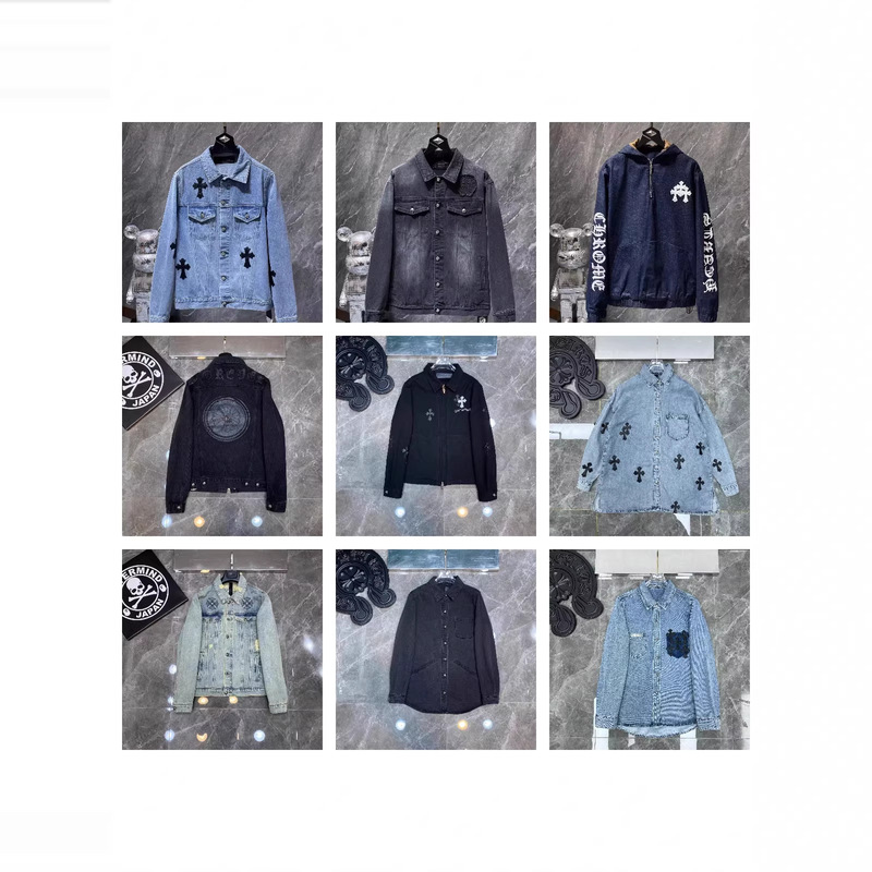 Cross-Border Trendy Brand Croxx High-End Version Cross-Shaped Sanskrit Embroidery High-Weight High-Quality Washed Enzyme Stone-Washed Jacket Cross-Border Trendy Brand Croxx High-End Version Cross-Shaped Sanskrit Embroidery High-Weight High-Quality Washed Enzyme Stone-Washed Jacket