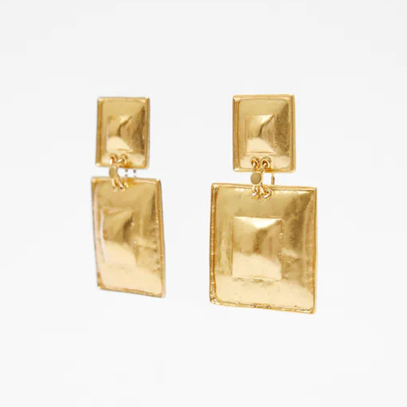 Simple Vintage Solid Color Geometric Square Earrings Wholesale Nihaojewelry display picture 4