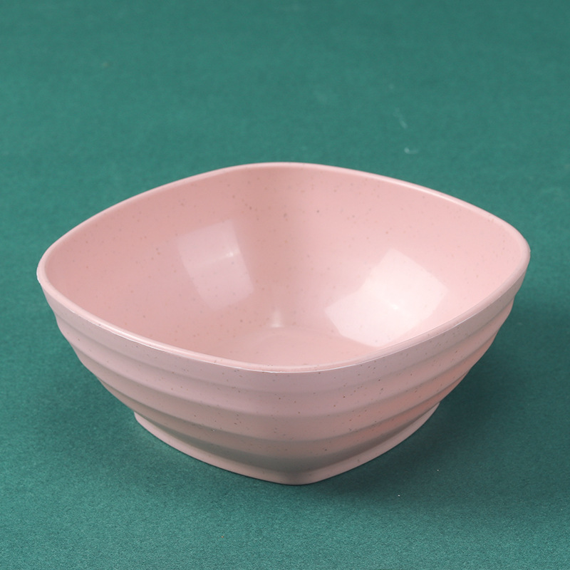 Tazón cuadrado de 5.5 pulgadas, juego de 4, tazón cuadrado para sopa de 500 ml color trigo, tazón para niños, irrompible, tazón para comer en el hogar, tazón para agua con azúcar