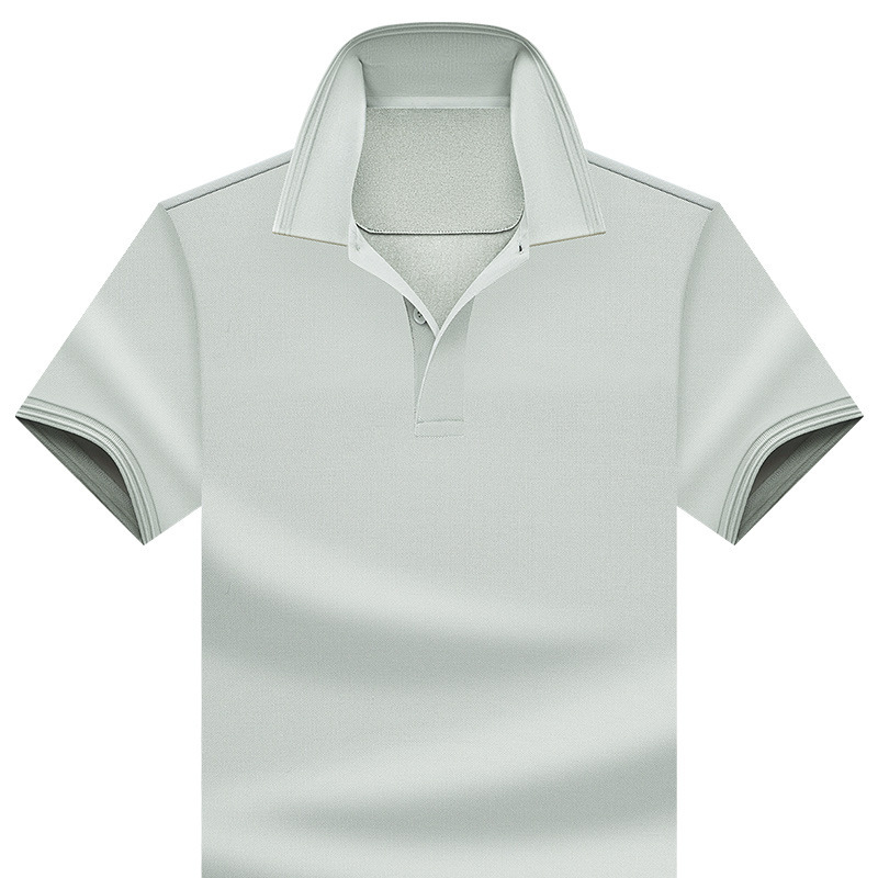 32S/240G Heavy Luxury Business Short-Sleeve Polo Shirt for Commuting and Business Trips, Versatile Solid Color Turn-Down Collar Men's Polo