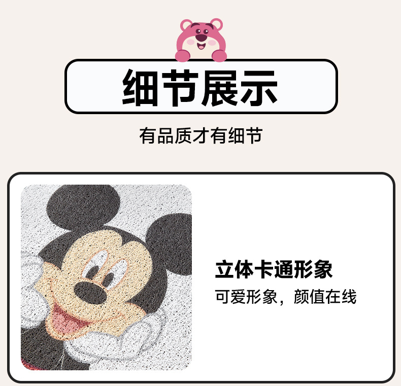 Mickey Car Thickened Floor Mat, Single-Piece Universal Disney Anti-Dirt Carpet Protector, Non-Slip and Wear-Resistant
