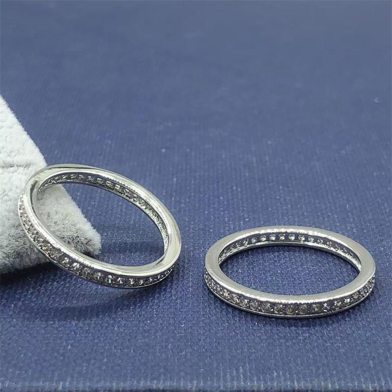Anelli impilabili da uomo con diamanti completi, impilabili per coppie, uomini e donne, fede nuziale a fila singola, design di nicchia, lusso leggero giapponese_voghion.com