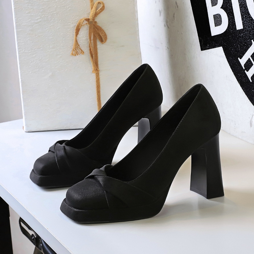 Elegant Platform High Heel Stiletto Pumps For Women Square Toe_voghion.com