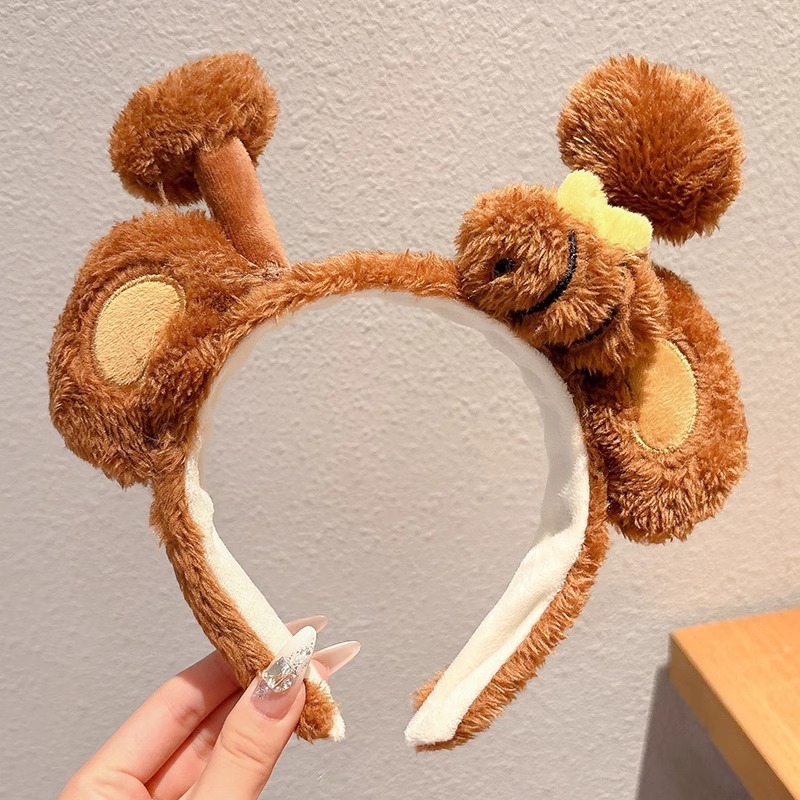 Otoño y invierno peluche bandeja de cabello lavado de la cara aplicación máscara especial de prensado bandeja de cabello paquete de cabello pato amarillo dibujos animados toque de cabello agujero de cabello