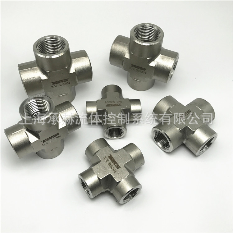 TENHEFLOW厂家加工气动元件 不锈钢304锻制耐压卡套式插管接头