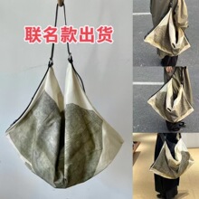 Lema*ir新款艺术家联名款男女通用印花帆布包 慵懒大容量大托特包