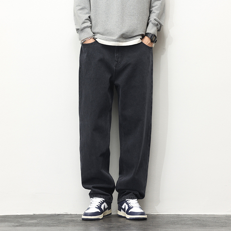 Gzjy jeans 2024 nuevos hombres y mujeres pareja misma marca de moda suelta micro ha poco libro rojo recomendación #6833