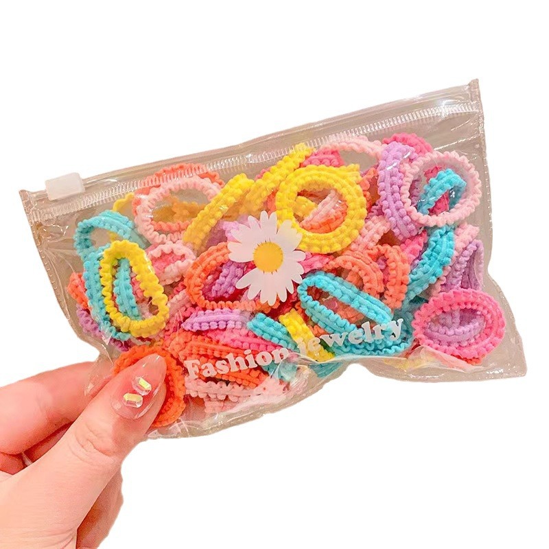 Niños de encaje pulgar anillo de cabello niñas correa de goma de alta elasticidad colorida para mujeres tesoro no daña cabello pequeño cabello de cabello de cabello