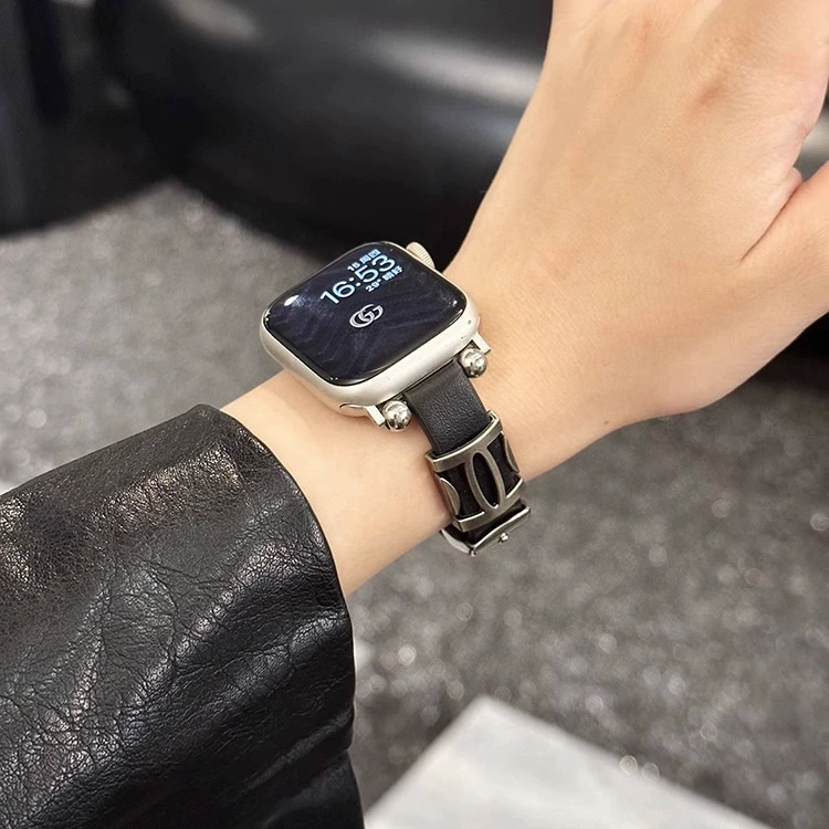 Подходит для Apple Watch 10 поколения панк ремешок iWatch987654se креативный кожаный запястья тонкий