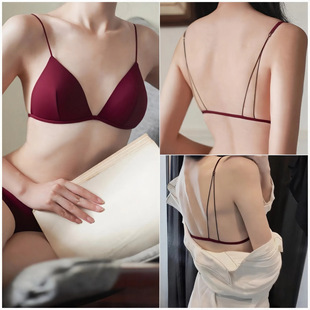 French Beautiful Back Intimates Front Button Bra Set Triangle Cup Young Ladies Student Bra No Steel Ring Sexy Export