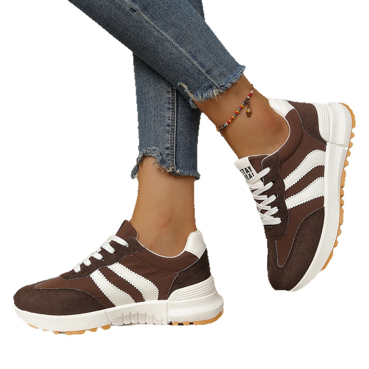 Comercio exterior Gump zapatos de mujer 2026 primavera nuevo tamaño transfronterizo ocio transpirable zapatos de malla zapatos blancos zapatos simples image 5