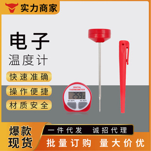 Electronic Digital Display Food Thermometer Kitchen Household Probe Type Baby Bottle Water Thermometer with Casing High Precision