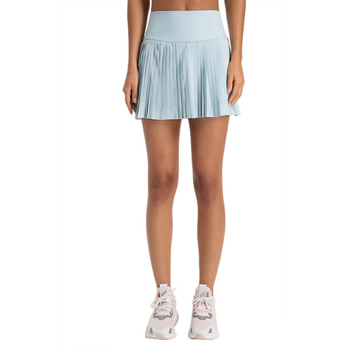 Luxtre new product water-cooling elastic waist fashion pleated skirt double-layer anti-exposure three-point sports pants skirt