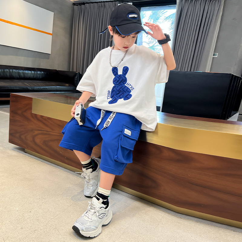 Set 2024 New Children's Dress Boys' Summer Thin Style Sports Big Boy Cool Handsome Trendy_voghion.com