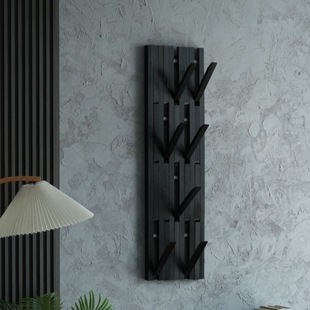 Piano Key Clothes Hanger Solid Wood Clothes Hanging Board Creative Hook Entrance Black Walnut Wall Storage Coat Rack
