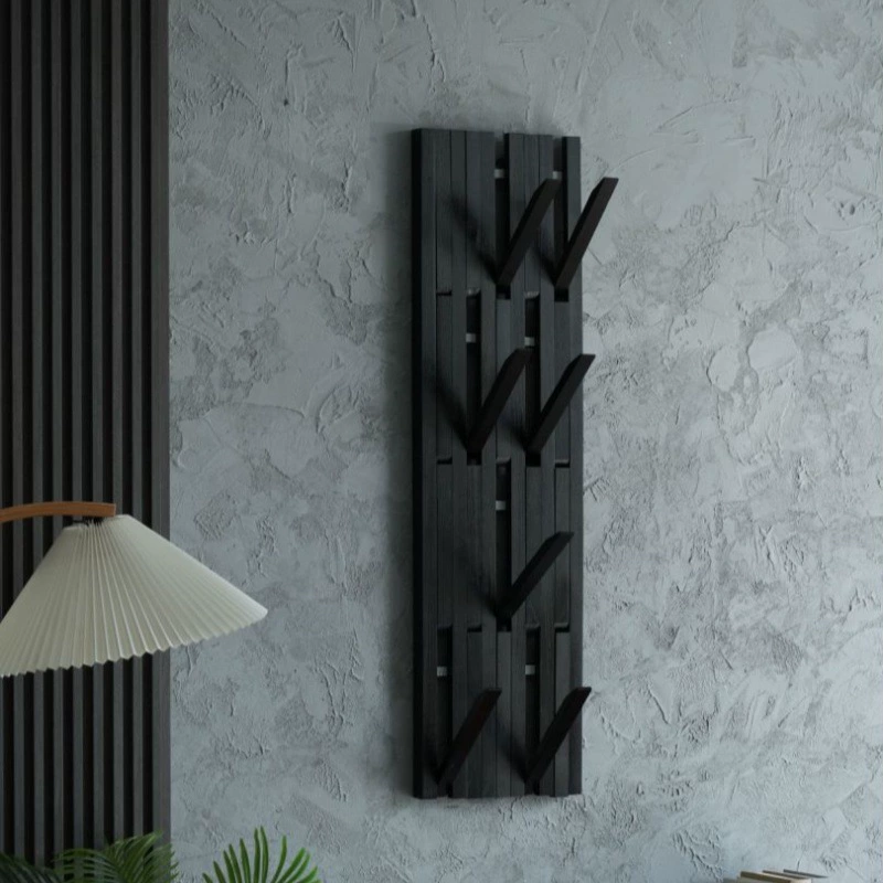 Вешалка для одежды в виде клавиши фортепиано, вешалка для одежды из цельного дерева, креативный крючок для входа, настенная вешалка для хранения из черного ореха