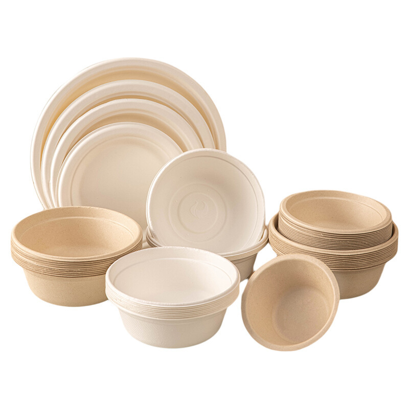 Disposable Tableware, Disposable Paper Bowls, Sugarcane Pulp Bowls and Chopsticks Sets, Household Discs and Dishes, Commercial Biodegradable Meals A^