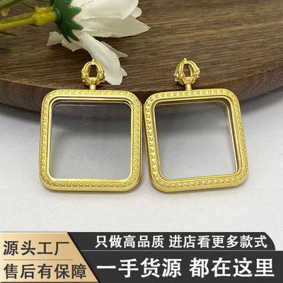 藏式雙面唐卡嘎烏盒方形唐卡盒空盒可打開隨身小唐卡吊墜廠家批發