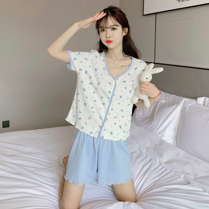 F반팔-827 블루플로럴