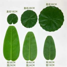 仿真芭蕉叶荷叶餐桌桌垫水果店摆放装饰植物假叶子婚庆派对香蕉叶