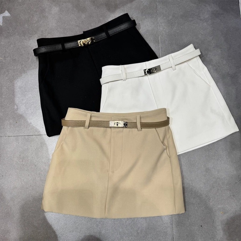 American Retro Pure Color Skirt for Women Summer New High-Waist Slimming Look A-Line Skirt Anti-Exposure Versatile Hip-Hugging Skirt