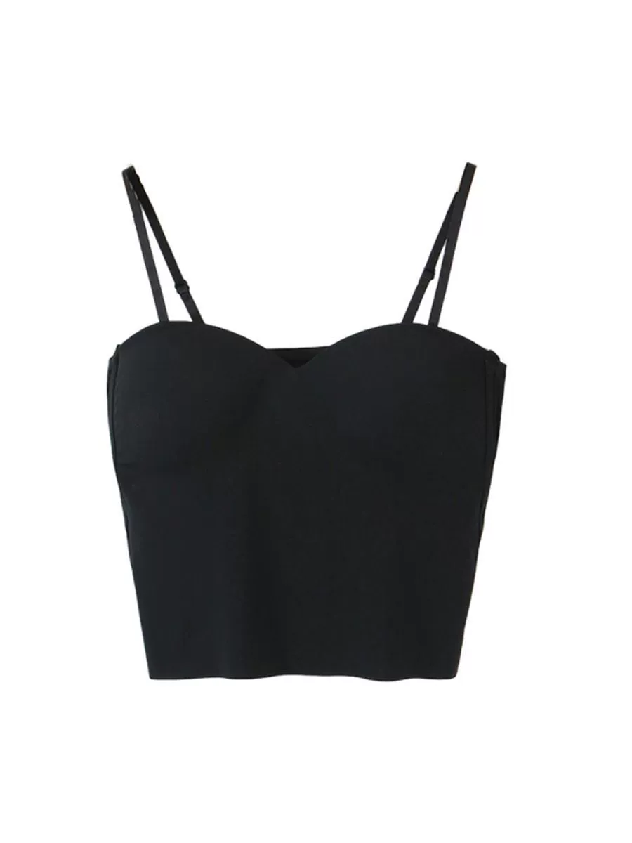 Tank Top with Built-in Cups, Strap Bra Style, Plus Size 2XL–4XL, Sweetheart Back Detail