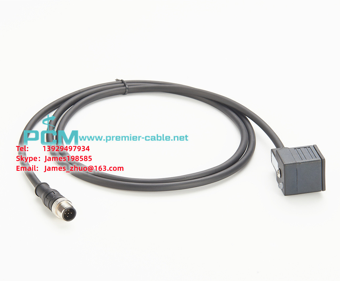 传感器执行器cordset阀门连接器M12插头 M12防水插头电磁阀连接器