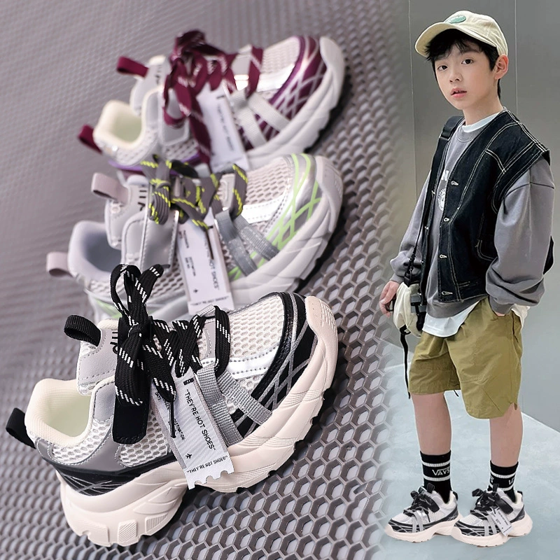Детская обувь для девочек весной новый стиль спортивная обувь для девочек детская обувь для мальчиков сетка обувь дышащая сетка обувь для маленьких девочек