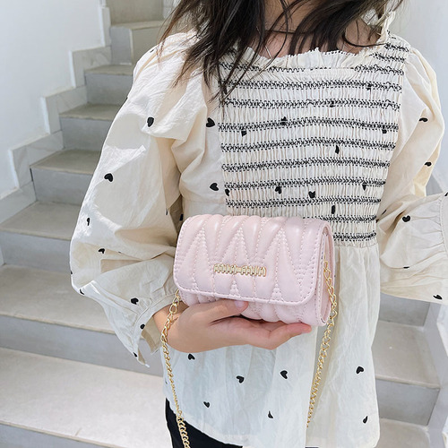 Children's shoulder bag, Korean style fashionable small bag, mini princess chain coin purse, girl's stylish cross-body small square bag