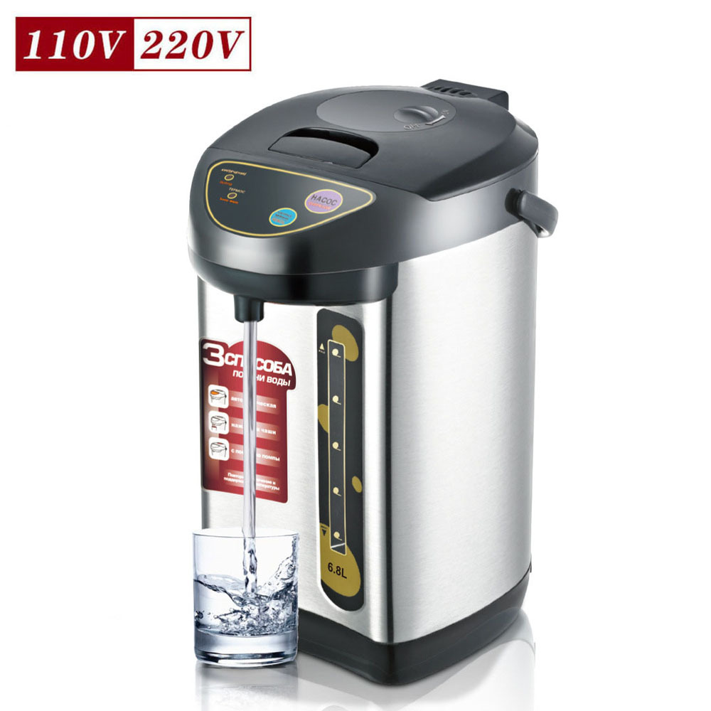 EE. UU. Oficina y hogar 6.8L botella de agua caliente eléctrica de gran capacidad, hervidor de agua caliente, dispensador de agua a temperatura constante, agua hirviendo completamente automática