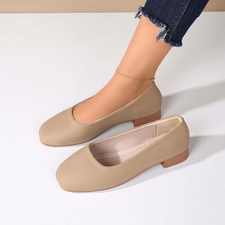 Todos los zapatos de mujer zapatos de cabeza cuadrada para mujeres otoño 2025 nuevo ligero super suave zapatos de granja zapatos de trabajo zapatos de mujer
