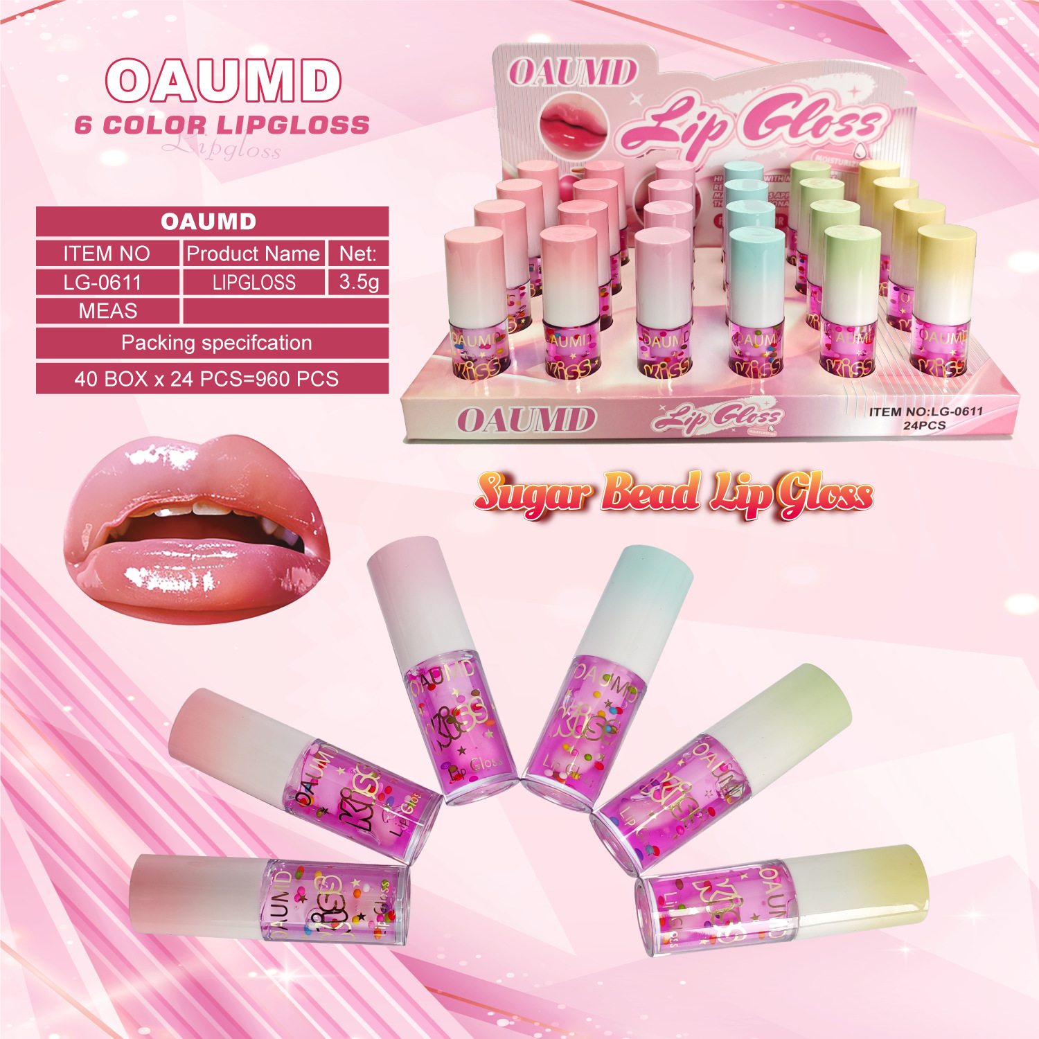 OAUMD comercio exterior transfronterizo nuevo esmalte labial hidratante perdurable colgante de dibujos animados manzana fruta lipstick cambio